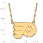 14k Gold NHL LogoArt Philadelphia Flyers Large Pendant 18 inch Necklace