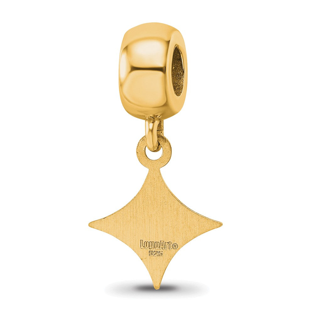 Sterling Silver Gold-plated LogoArt Furman University Small Dangle Bead Charm