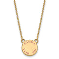 Sterling Silver Gold-plated LogoArt Gamma Phi Beta Sorority Text Small Color Enamel Pendant 18 inch Necklace