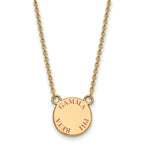 Sterling Silver Gold-plated LogoArt Gamma Phi Beta Sorority Text Small Color Enamel Pendant 18 inch Necklace