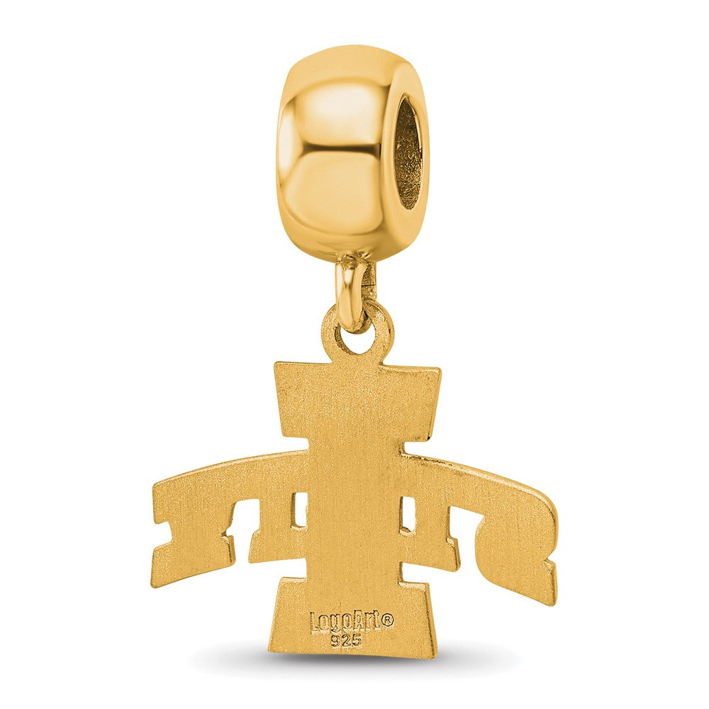 Sterling Silver Gold-plated LogoArt Iowa State University Small Dangle Bead Charm