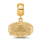 Sterling Silver Gold-plated LogoArt Jacksonville State U. Small Dangle Bead