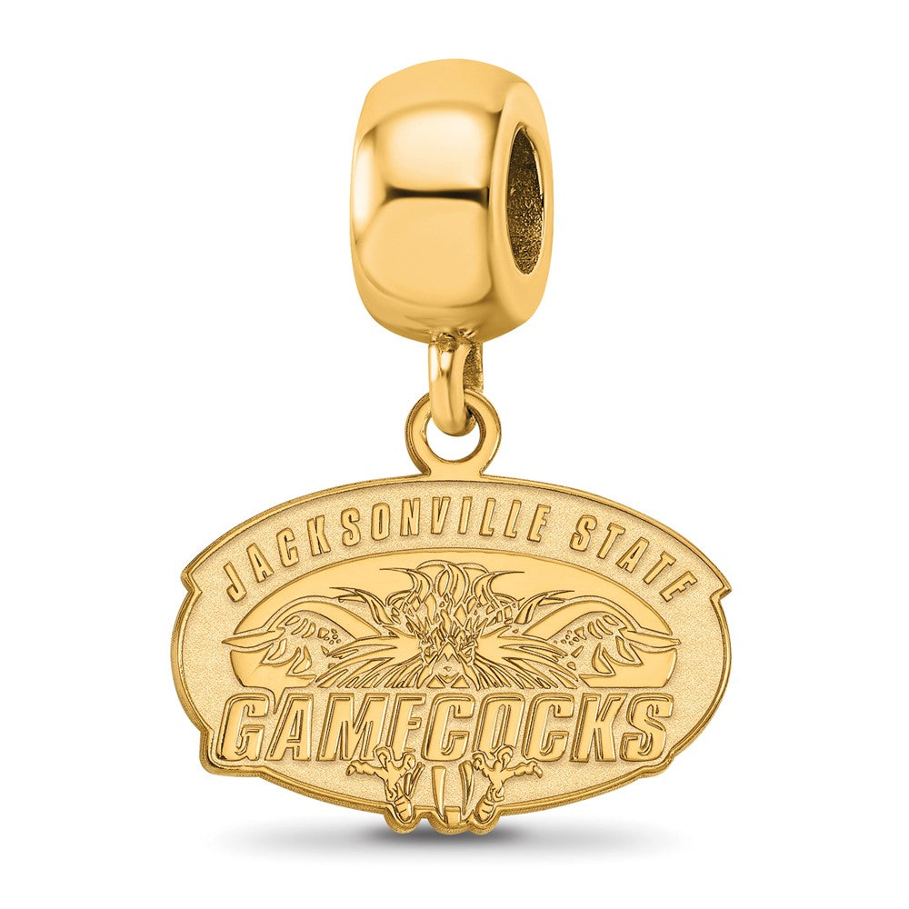 Sterling Silver Gold-plated LogoArt Jacksonville State U. Small Dangle Bead