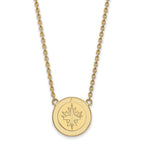 Sterling Silver Gold-plated NHL LogoArt Winnipeg Jets Large Pendant 18 inch Necklace