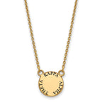 Sterling Silver Gold-plated LogoArt Kappa Alpha Theta Sorority Text Small Color Enamel Pendant 18 inch Necklace