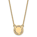 Sterling Silver Gold-plated LogoArt Kappa Kappa Gamma Sorority Text Small Color Enamel Pendant 18 inch Necklace