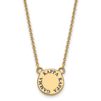 Sterling Silver Gold-plated LogoArt Kappa Kappa Gamma Sorority Text Small Color Enamel Pendant 18 inch Necklace