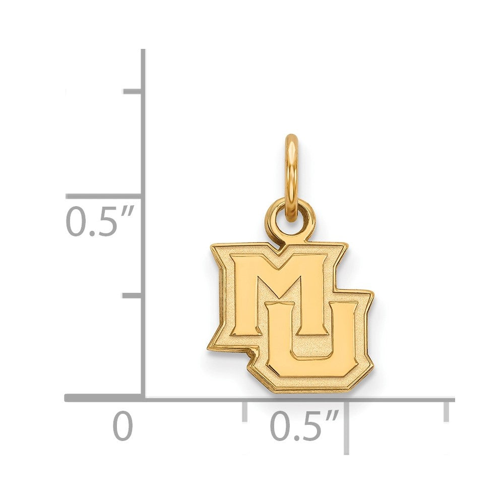 10k Gold LogoArt Marquette University M-U Extra Small Pendant