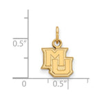 10k Gold LogoArt Marquette University M-U Extra Small Pendant