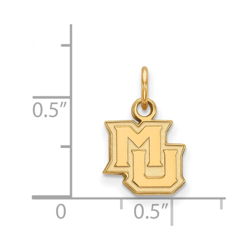 10k Gold LogoArt Marquette University M-U Extra Small Pendant