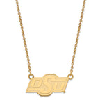 14k Gold LogoArt Oklahoma State University O-S-U Small Pendant 18 inch Necklace