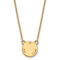 Sterling Silver Gold-plated LogoArt Pi Beta Phi Sorority Text Small Color Enamel Pendant 18 inch Necklace