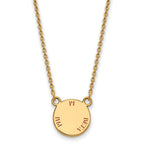 Sterling Silver Gold-plated LogoArt Pi Beta Phi Sorority Text Small Color Enamel Pendant 18 inch Necklace
