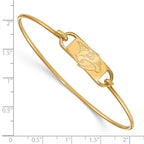 Sterling Silver Gold-plated NHL LogoArt Nashville Predators Small Center 7 inch Wire Bangle