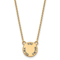 Sterling Silver Gold-plated LogoArt Phi Sigma Sigma Sorority Text Small Color Enamel Pendant 18 inch Necklace