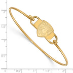 Sterling Silver Gold-plated NHL LogoArt Florida Panthers Small Center 7 inch Wire Bangle