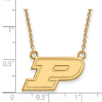 10k Gold LogoArt Purdue University Letter P Small Pendant 18 inch Necklace