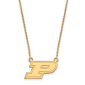 10k Gold LogoArt Purdue University Letter P Small Pendant 18 inch Necklace