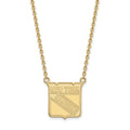 Sterling Silver Gold-plated NHL LogoArt New York Rangers Large Pendant 18 inch Necklace