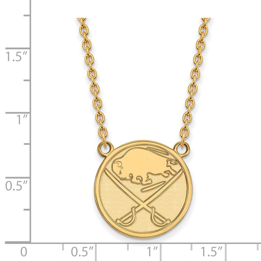 14k Gold NHL LogoArt Buffalo Sabres Large Pendant 18 inch Necklace
