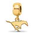 Sterling Silver Gold-plated LogoArt Southern Methodist University Mustang Extra Small Dangle Bead Charm