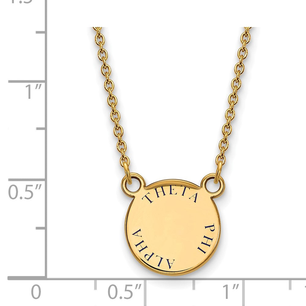 Sterling Silver Gold-plated LogoArt Theta Phi Alpha Sorority Text Small Color Enamel Pendant 18 inch Necklace