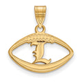 Sterling Silver Gold-plated LogoArt University of Louisville Letter L Football Pendant