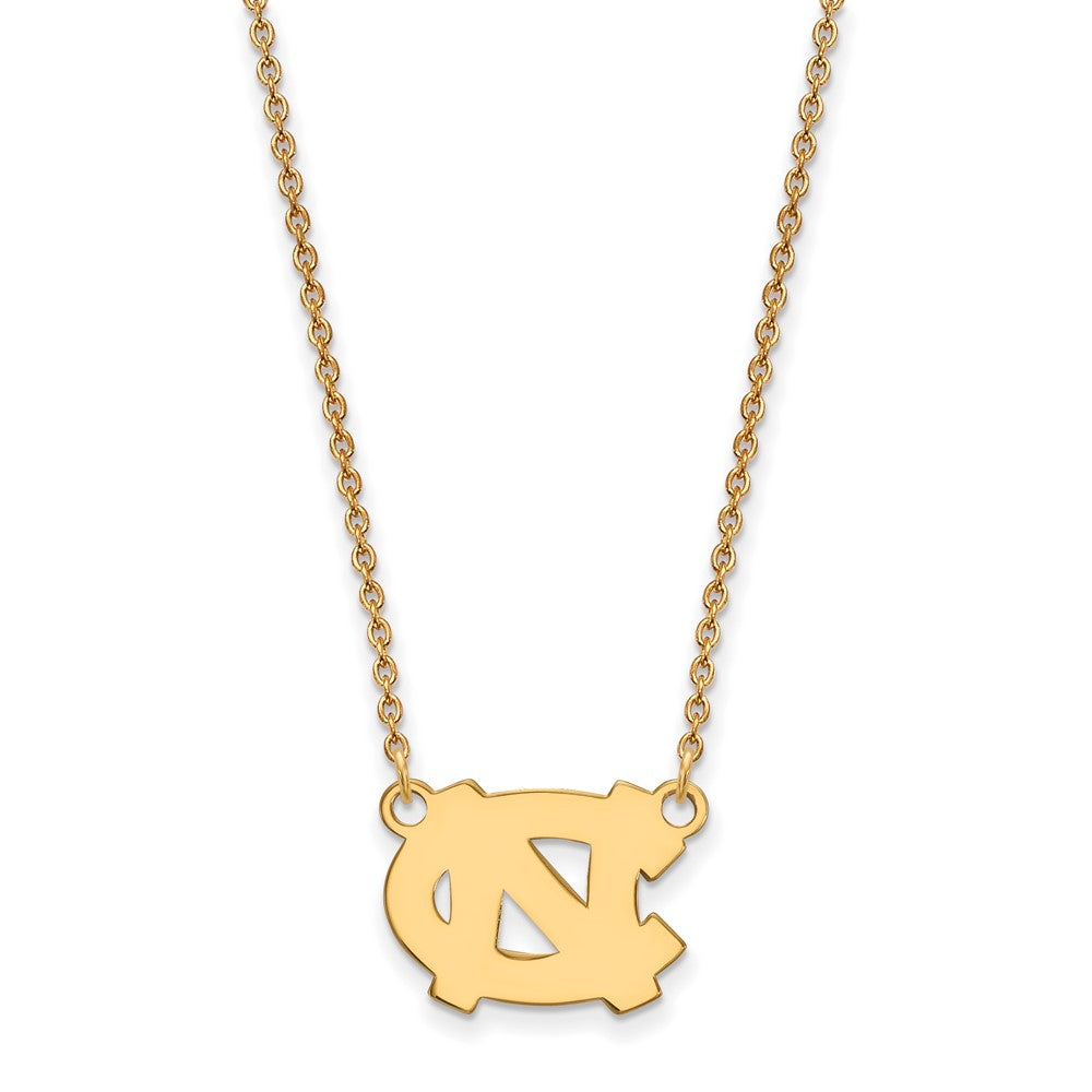 10k Gold LogoArt University of North Carolina N-C Small Pendant 18 inch Necklace