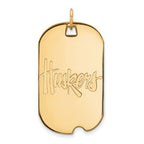 10k Gold LogoArt University of Nebraska Huskers Large Dog Tag Pendant