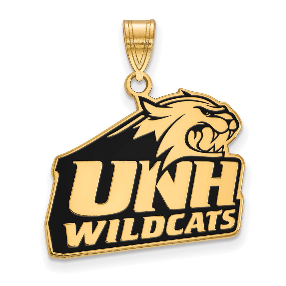 Sterling Silver Gold-plated LogoArt University of New Hampshire Large Enameled Pendant