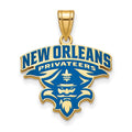 Sterling Silver Gold-plated LogoArt University of New Orleans U-N-O Extra Large Enameled Pendant