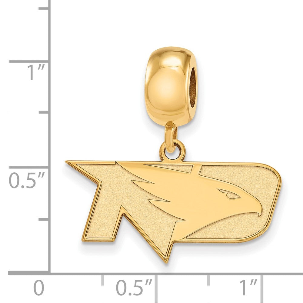 Sterling Silver Gold-plated LogoArt University of North Dakota Small Dangle Bead Charm