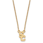 Sterling Silver Gold-plated University of Southern California S-C Small Pendant 18 inch Necklace