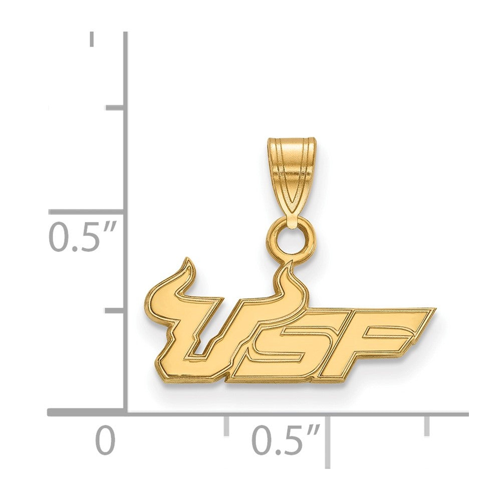 14k Gold LogoArt University of South Florida U-S-F Small Pendant