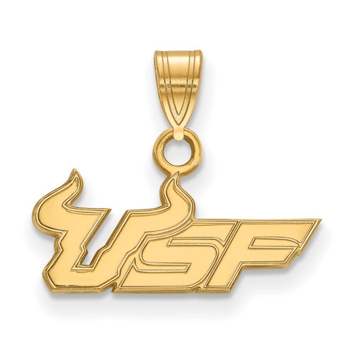 10k Gold LogoArt University of South Florida U-S-F Small Pendant
