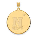 10k Gold LogoArt US Naval Academy Extra Large Disc Pendant