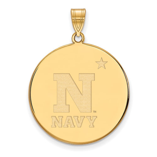 10k Gold LogoArt US Naval Academy Extra Large Disc Pendant