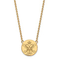 Sterling Silver Gold-plated LogoArt College of William and Mary Large Enameled Disc Pendant 18 inch Necklace