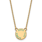 Sterling Silver Gold-plated LogoArt Zeta Tau Alpha Sorority Text Small Color Enamel Pendant 18 inch Necklace