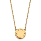 Sterling Silver Gold-plated LogoArt Alpha Chi Omega Sorority Text Large Color Enamel Pendant 18 inch Necklace