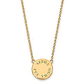 Sterling Silver Gold-plated LogoArt Alpha Sigma Tau Sorority Text Large Color Enamel Pendant 18 inch Necklace