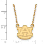 10k Gold LogoArt Auburn University Small Pendant 18 inch Necklace