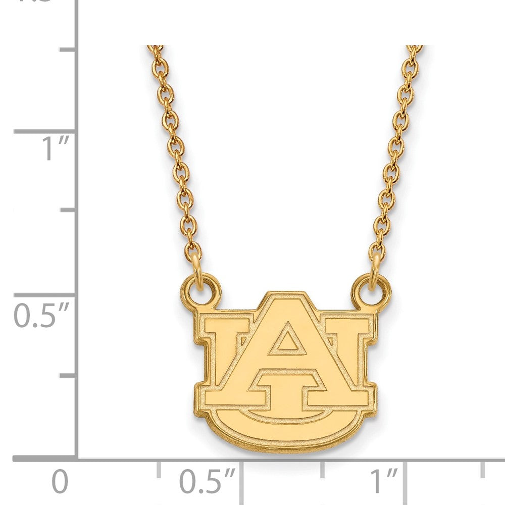 10k Gold LogoArt Auburn University Small Pendant 18 inch Necklace