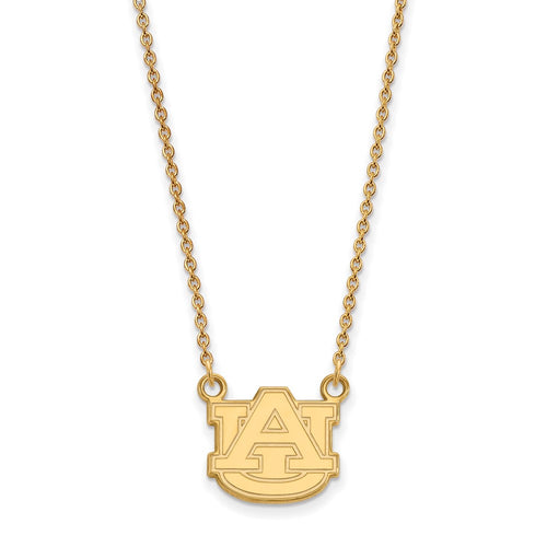 10k Gold LogoArt Auburn University Small Pendant 18 inch Necklace