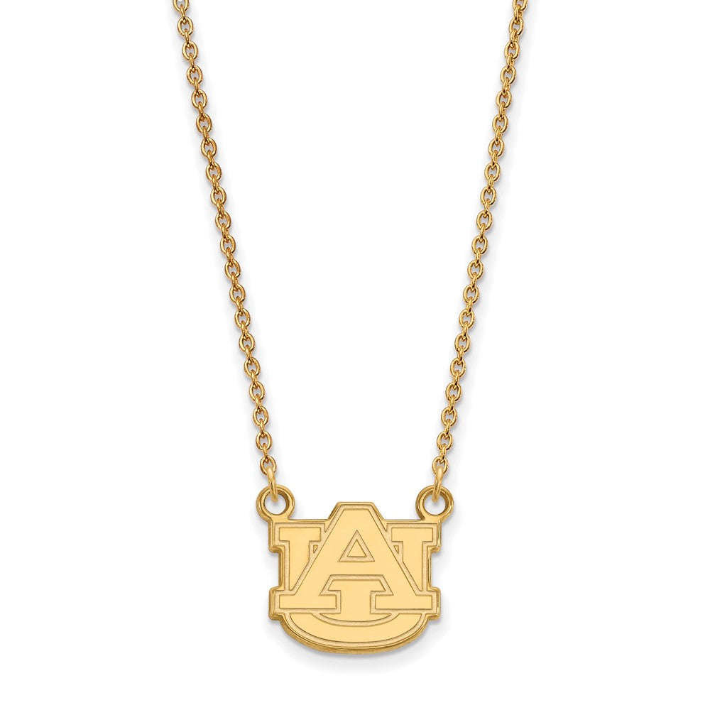14k Gold LogoArt Auburn University Small Pendant 18 inch Necklace