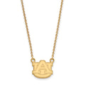 Sterling Silver Gold-plated LogoArt Auburn University Small Pendant 18 inch Necklace