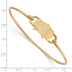 Sterling Silver Gold-plated NHL LogoArt Columbus Blue Jackets Small Center 7 inch Wire Bangle