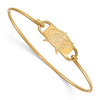 Sterling Silver Gold-plated NHL LogoArt Columbus Blue Jackets Small Center 7 inch Wire Bangle