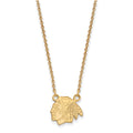 14k Gold NHL LogoArt Chicago Blackhawks Small Pendant 18 inch Necklace