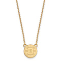 Sterling Silver Gold-plated NHL LogoArt Boston Bruins Small Pendant 18 inch Necklace